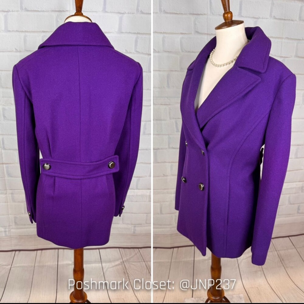 { Coldwater Creek } Violet Wool-Blend Peacoat - Picture 7 of 9